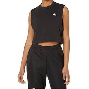 Adidas Tank Top Size XL Women's Designed 2 Move Studio Cropped Black NWT